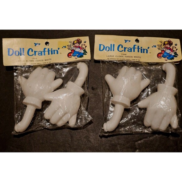 Mangelsen's Doll Craftin' Lot: Hobo Clown Head, 2 Pairs White Hands, Black Boots - Picture 5 of 14